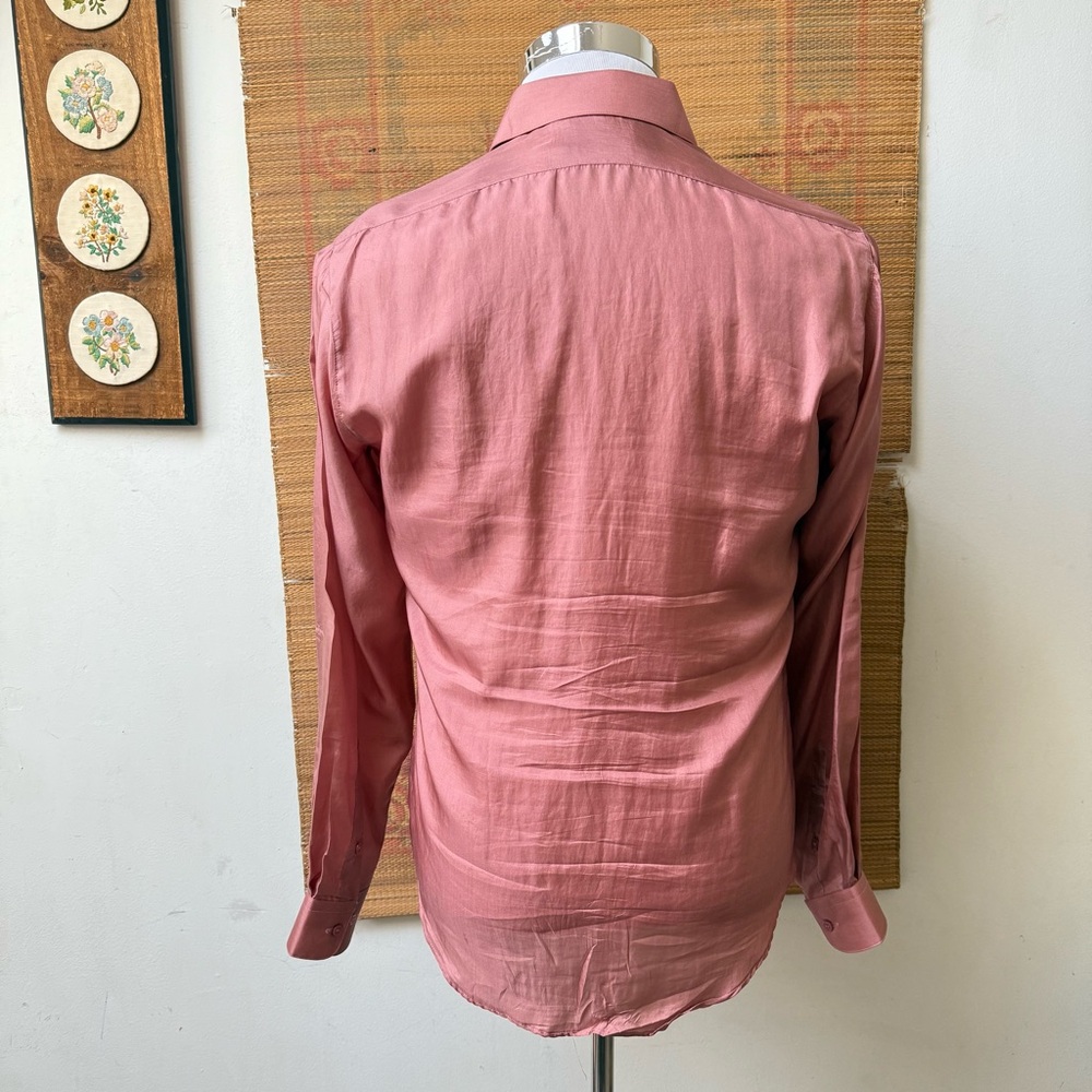 Vintage Silk Pink Dress Shirt - Picture 4 of 14